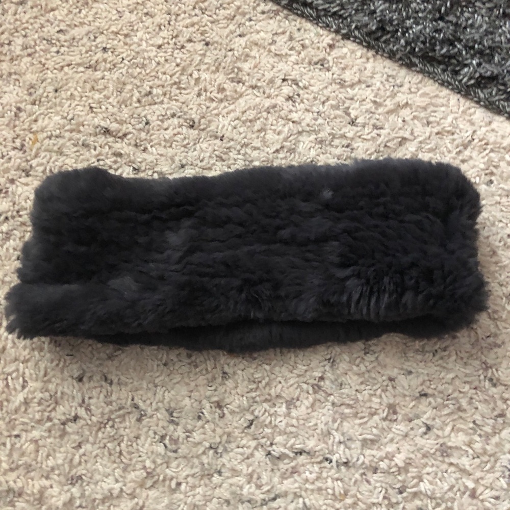 Rabbit fur ear warmer